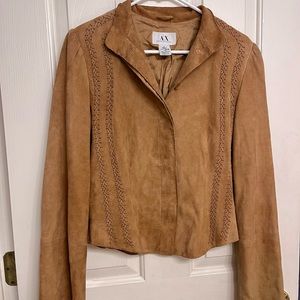 armani exchange brown suede jacket